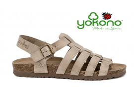 Sandalia de tiras Yokono Jerba-260 nobuck engrasado mushroom Valencia