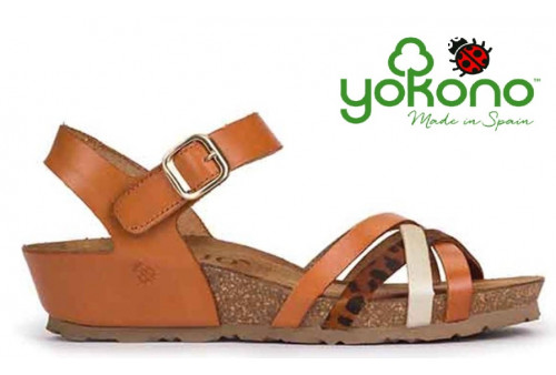 245 monaco Yokono sandalia piel leopardo
