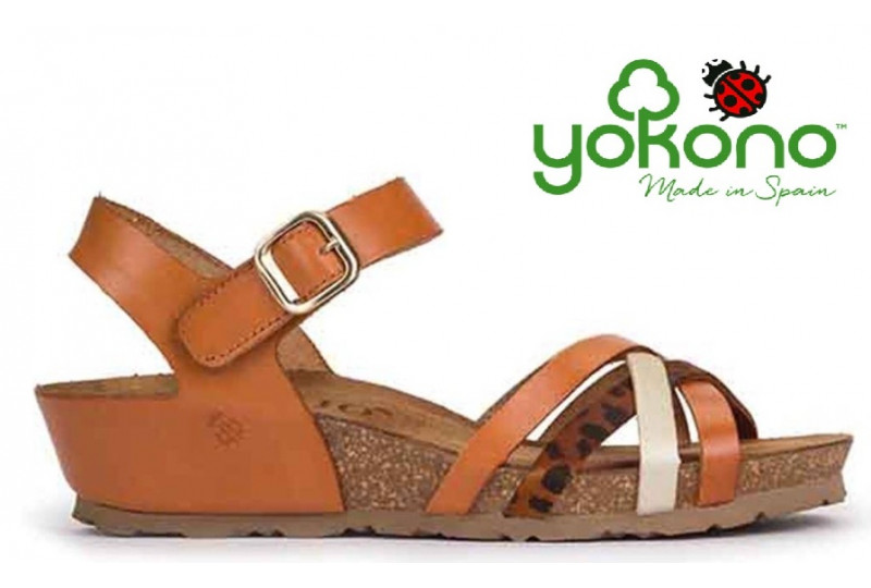 245 monaco Yokono sandalia piel leopardo