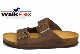 Biosandalia Garzón hombre nobuck marrón vista lateral