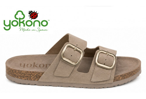 Sandalia bio Yokono Jerba 700 de mujer en serraje mushroom