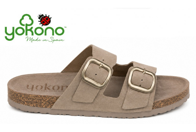 Sandalia bio Yokono Jerba 700 de mujer en serraje mushroom