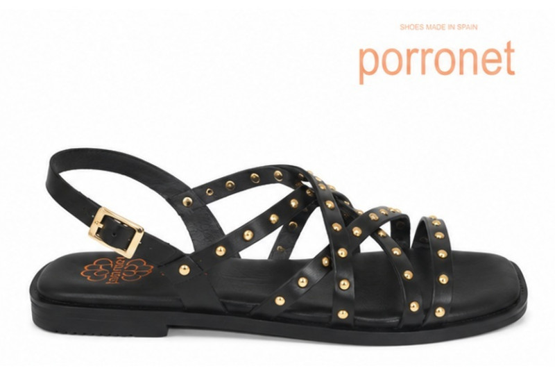 3223 porronet sandalia piel negra calzados gaspar
