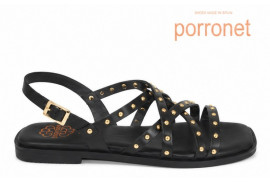 3223 porronet sandalia piel negra calzados gaspar