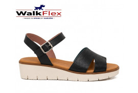 25022 walkflex sandalia piel negra comoda