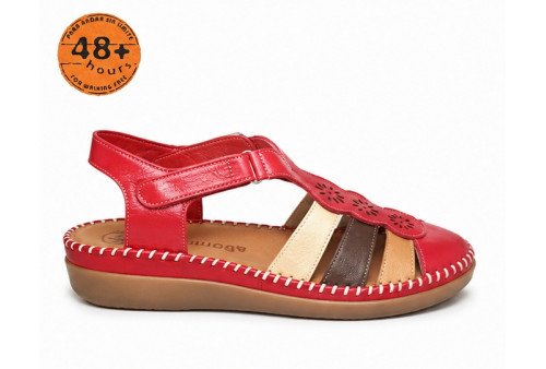 4106-48hrs-sandalia-piel-roja-combinada-acolchada