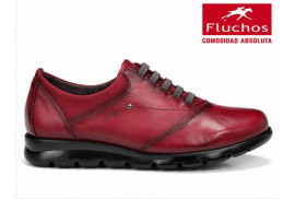 Fluchos F0354 zapato deportivo de mujer en piel napa burdeos vista lateral
