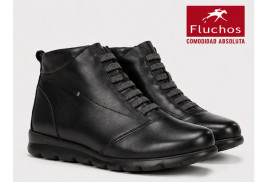Botín Fluchos F0356 negro de mujer con cordones elásticos