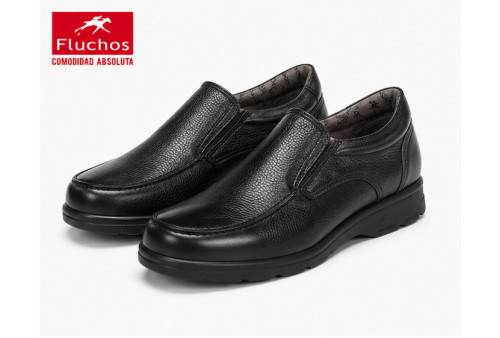 f1950 mocasín profesional fluchos negro vista lateral