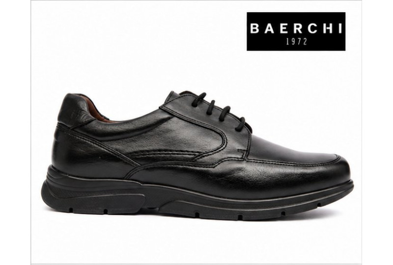 Blucher Baerchi 1250 Viena negro ancho especial cordones vista perfil