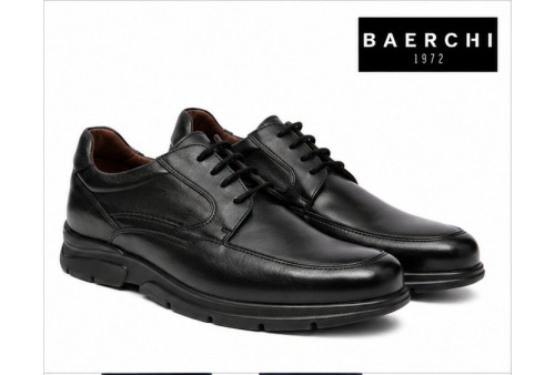 Baerchi 1250 Viena hombre negro suela poliuretano ancho especial lateral