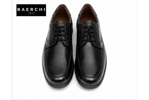 Detalle cordones blucher Baerchi 1250 Viena piel negra ancho especial
