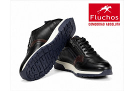 Zapato Fluchos F1600 de hombre con cordones y cremallera lateral
