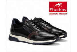 Fluchos Louis F1600 zapato deportivo de hombre negro vista lateral