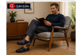 Garzón 8950.296 zapatilla hombre marino cuadros