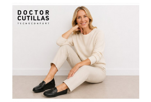 Detalle mocasín Doctor Cutillas 86051 negro mujer