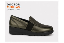 Doctor Cutillas 45410 mocasín mujer musgo con cuña vista lateral