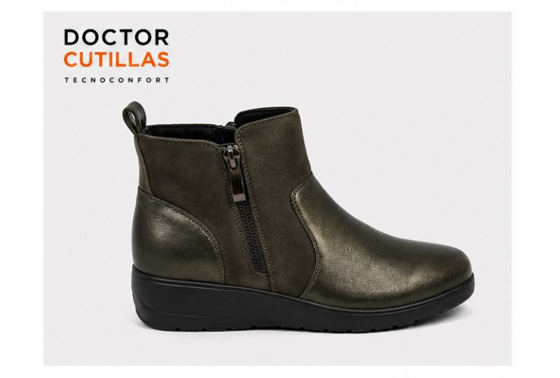 Doctor Cutillas 45412 botín mujer musgo con cuña vista lateral