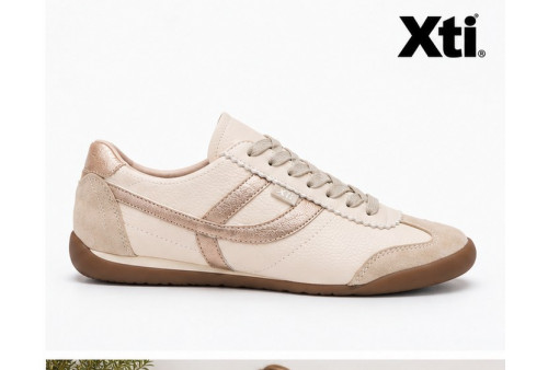 Deportivo Xti 146157 beige con bandas metalizadas