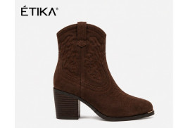 Botín cowboy ETIKA 110565 antelina marrón