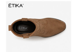 Botín ETIKA 110565 antelina taupe vista superior