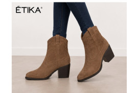 Botín cowboy ETIKA 110565 taupe mujer