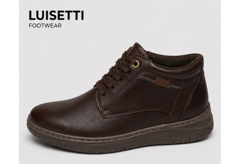 Botín LUISETTI 39905 café de piel napa con cordones