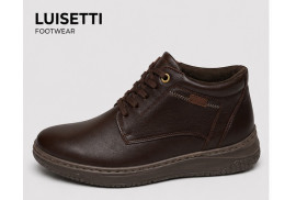 Botín LUISETTI 39905 café de piel napa con cordones