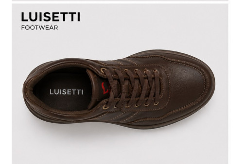 LUISETTI 39902 zapato deportivo café de napa vista superior