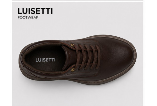 LUISETTI 39905 botín de hombre café de piel napa vista superior