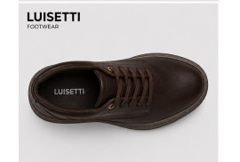 LUISETTI 39905 botín de hombre café de piel napa vista superior