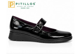 Pitillos 11534 Mercedes zapato negro de mujer con velcro