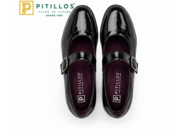 Pitillos 11534 Mercedes zapato mujer charol negro con plantilla extraíble