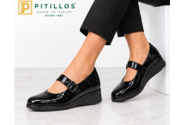 Pitillos 11534 Mercedes zapato negro mujer con cuña de 5 cm