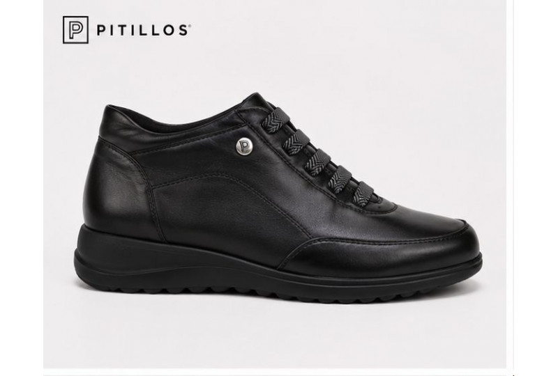 Pitillos 118 botín mujer negro de piel napa