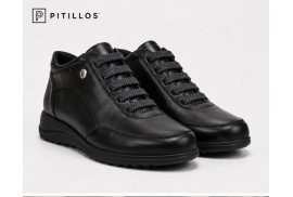 Botín Pitillos 118 negro de mujer con cordones elásticos