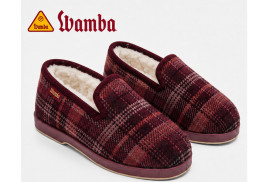 Wamba 200251 en lana de cuadros burdeos lateral