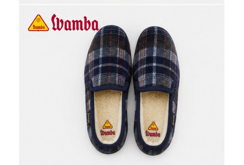 Wamba 202001 zapatilla cerrada en cuadros marino superior