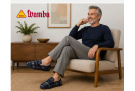 Wamba 202001 zapatilla cerrada en cuadros marino modelo