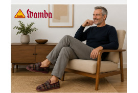 Wamba 202001 zapatilla cerrada en cuadros burdeos modelo