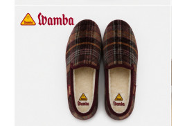 Wamba 202001 zapatilla cerrada en cuadros burdeos superior