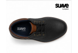 Botín Suave 1700 de hombre en piel nobuck engrasado negra superior