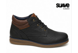 Botín Suave 1700 de hombre en piel nobuck engrasado marrón perfil