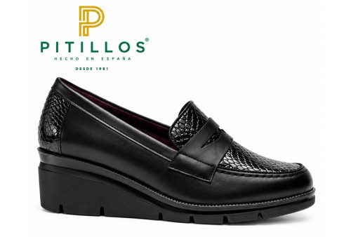 Mocasín Pitillos 11535 de mujer en piel perfil