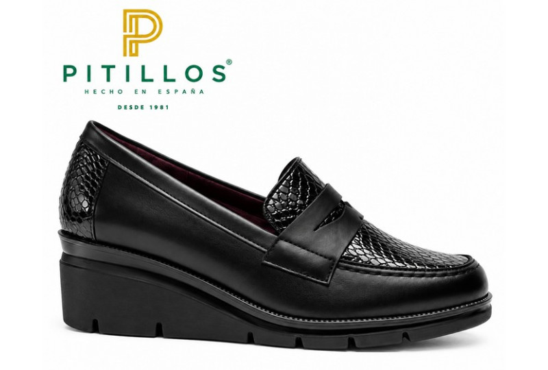 Mocasín Pitillos 11535 de mujer en piel perfil