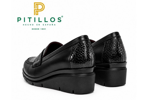 Mocasín Pitillos 11535 de mujer en piel trasera
