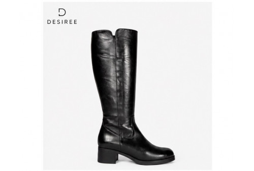 Bota Krim 2 Desiree de mujer en piel napa negra perfil