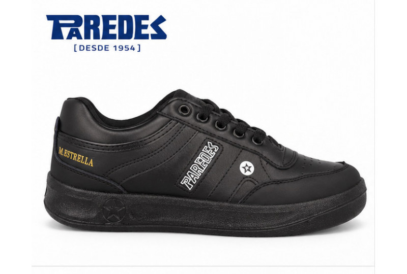 Deportivo Paredes DP100 en piel negra perfil