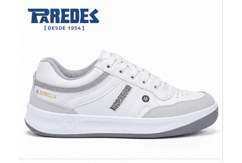Deportivo Paredes DP100 en piel blanca perfil