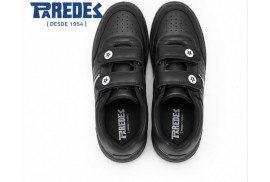 Deportivo Paredes velcro DP101 en piel negra superior